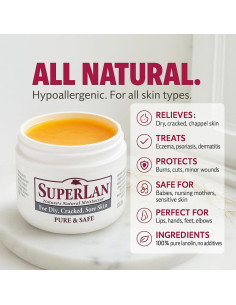 Crema Hidratante de Lanolina Superlan 28.35 g - 100% Natural 2