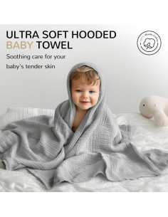Toallas de bebé con capucha Momsnug - 3 unidades de algodón 88.9 cm 2