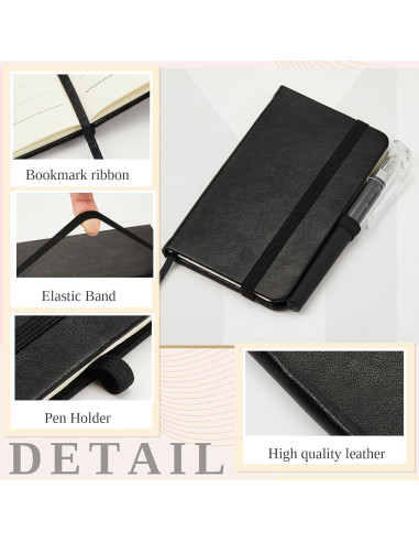 Set 16 Piezas: 8 Cuadernos de Cuero y 8 Bolígrafos Qeeenar