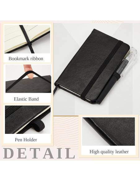 Set 16 Piezas: 8 Cuadernos de Cuero y 8 Bolígrafos Qeeenar