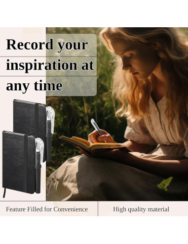 Set 16 Piezas: 8 Cuadernos de Cuero y 8 Bolígrafos Qeeenar