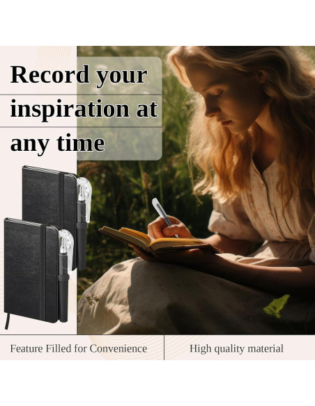 Set 16 Piezas: 8 Cuadernos de Cuero y 8 Bolígrafos Qeeenar