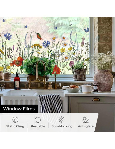 Película de Privacidad para Ventanas ADD.HERES 44.5x200cm Floral