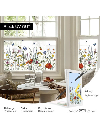 Película de Privacidad para Ventanas ADD.HERES 44.5x200cm Floral
