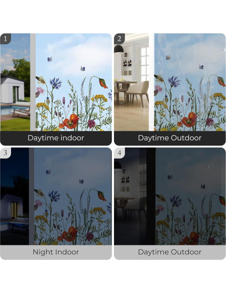 Película de Privacidad para Ventanas ADD.HERES 44.5x200cm Floral Película de Privacidad para Ventanas ADD.HERES 44.5x200cm Floral