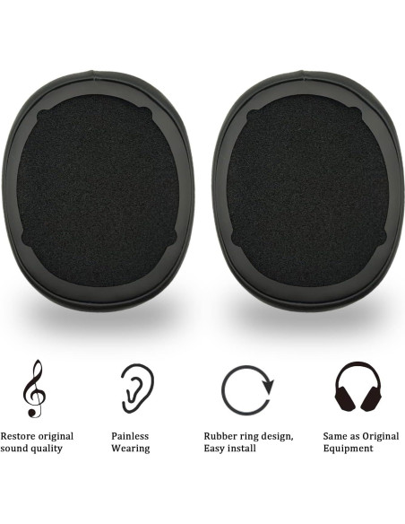 Almohadillas de Gel Refrigerante Niukeke para Skullcandy Negro