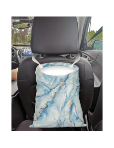 Basurero de Auto APVDSH Modelo BASEHQ Lona Mármol Azul Blanco 2
