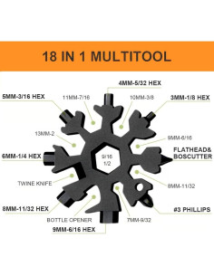 Multi Tool Copo de Nieve 18 en 1 FODARSAI - Acero Inoxidable 2