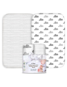 Sábanas Ajustables 100% Algodón Orgánico Cambria Baby 2 Pk