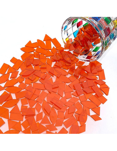 Azulejos de Mosaico de Vidrio Templado LITMIND Naranja 240 Piezas