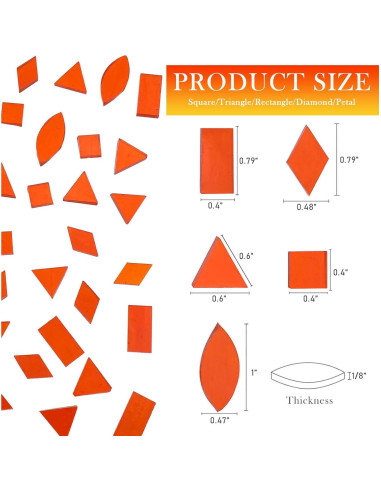 Azulejos de Mosaico de Vidrio Templado LITMIND Naranja 240 Piezas