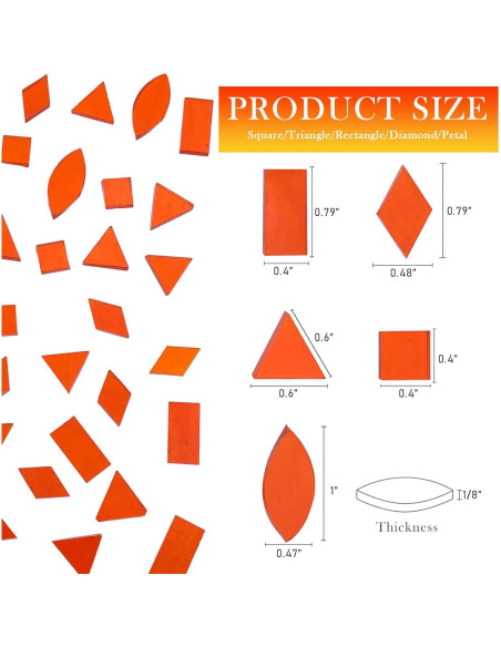 Azulejos de Mosaico de Vidrio Templado LITMIND Naranja 240 Piezas Azulejos de Mosaico de Vidrio Templado LITMIND Naranja 240 Piezas