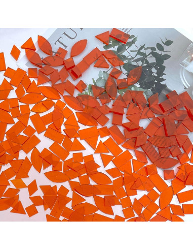 Azulejos de Mosaico de Vidrio Templado LITMIND Naranja 240 Piezas