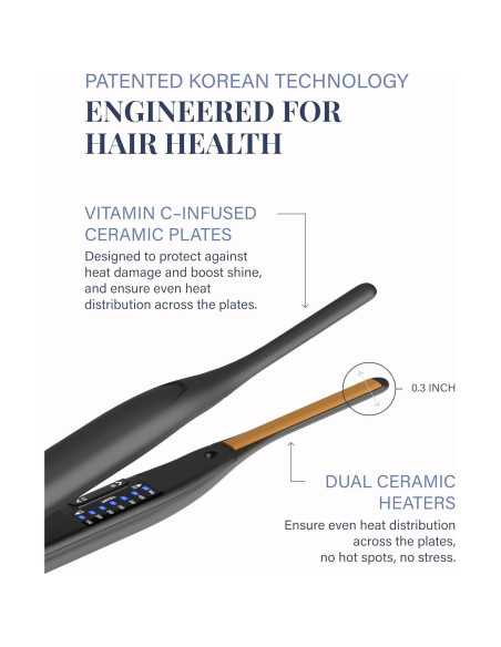 Plancha de Pelo GLAMPALM Stiletto 0.3" Cerámica Vita C Plancha de Pelo GLAMPALM Stiletto 0.3" Cerámica Vita C