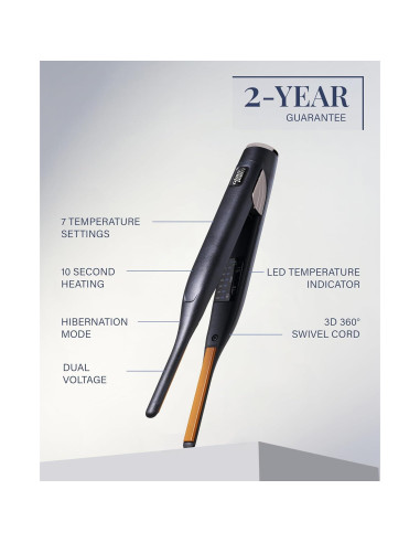 Plancha de Pelo GLAMPALM Stiletto 0.3" Cerámica Vita C