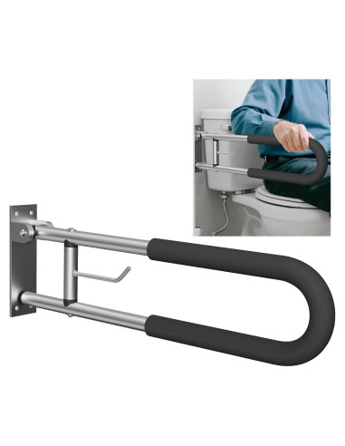 Barra de Agarre Plegable BotaBay para Inodoro 75 cm Plata