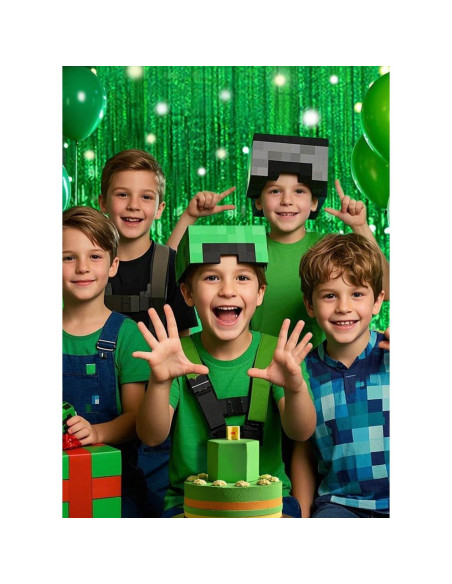 Cortinas de Flecos Metálicas Verdes Ofisany 1.83m x 0.91m - Paquete de 2