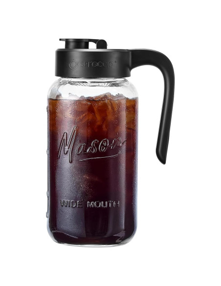 Jarra de Mason Spreccio 2 cuartos vidrio hermético negro