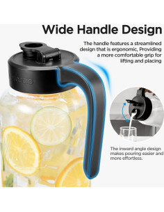 Jarra de Mason Spreccio 2 cuartos vidrio hermético negro 2