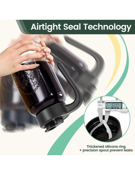 Jarra de Mason Spreccio 2 cuartos vidrio hermético negro