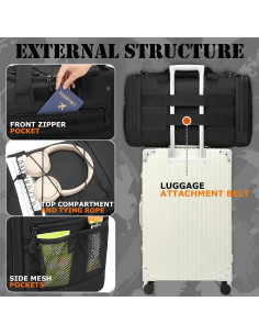 Bolsa de viaje táctica BISKLNDN 45L impermeable negra 2