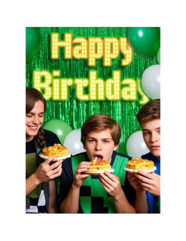 Cortinas de Flecos Metálicas Verdes Ofisany 1.83m x 0.91m - Paquete de 2