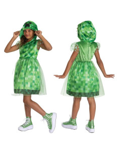 Disfraz de vestido Creeper Minecraft para niñas - Talla 4-6x