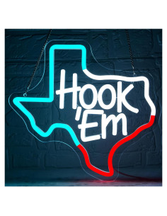 Luz de Neón Hook Em LALAON LED Regulable 30x32.5cm Azul