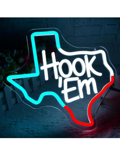 Luz de Neón Hook Em LALAON LED Regulable 30x32.5cm Azul 2