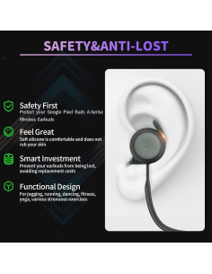 Correa Antipérdida WOFRO para Google Pixel Buds A-Series - Negro 2