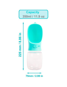 Botella de Agua Portátil para Perros VehiGo 350 ml Verde 2