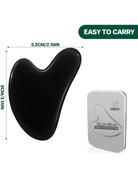 Tablero Gua Sha Negro GUKOY para Masaje Facial y Terapia