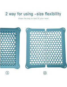 Canasta de Red de Silicona LongTouJ para Lavavajillas Azul 2