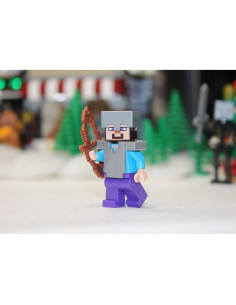 Minifigura Lego Minecraft Steve con Armadura de Hierro y Arco 2