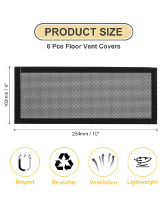 Cubiertas de Ventilación Magnéticas uxcell 254mm x 102mm - 6 Pcs 2