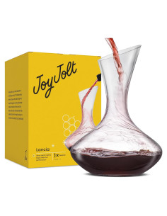 Decantador de Vino JoyJolt Lancia 1200ml Cristal Hecho a Mano