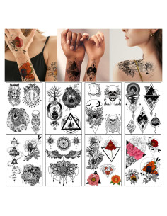 Tatuajes Temporales Yazhiji 32 Hojas Diseño Variado