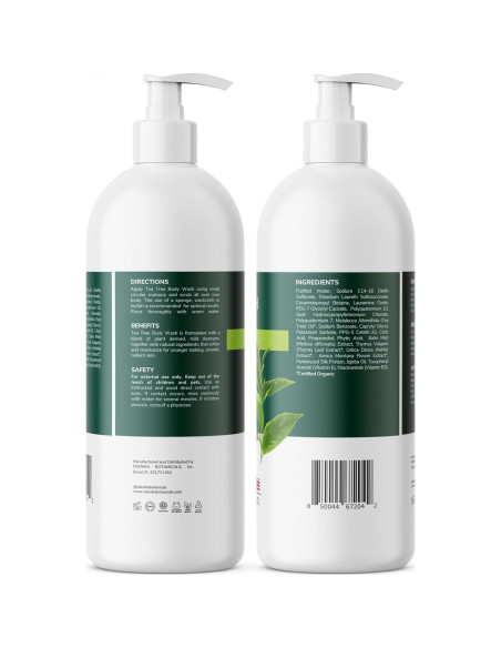 Jabón Corporal Orgánico Edenika 473 ml - Aceite de Árbol de Té