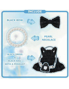 Ropa de Muñeca Woplagyreat 17 cm Vestido Negro Accesorios 2