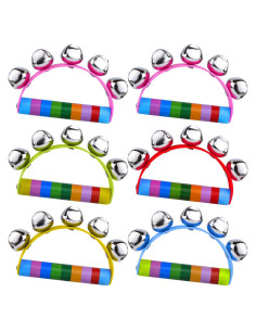 Campanas de Mano MIAHART 6 Piezas de Madera para Navidad