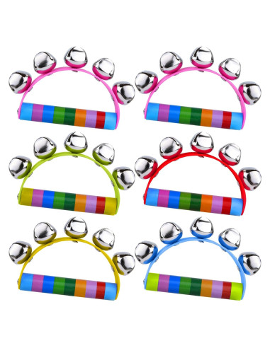 Campanas de Mano MIAHART 6 Piezas de Madera para Navidad