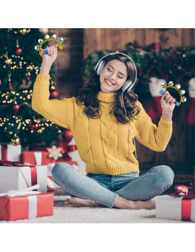 Campanas de Mano MIAHART 6 Piezas de Madera para Navidad