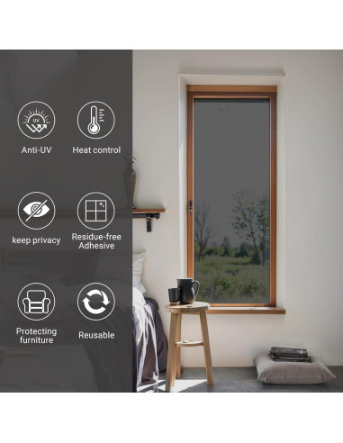 Película de Privacidad para Ventanas ADD.HERES 44.5x200cm Negro