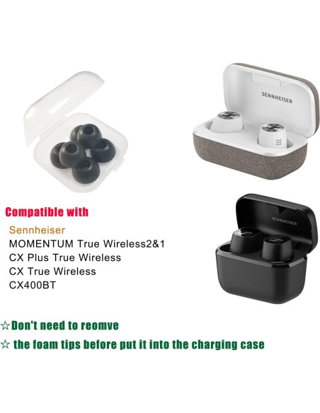 Puntas de oído viscoelásticas Luckvan para Sennheiser Momentum 2