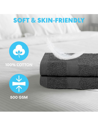 Juego de 6 Toallas de Baño SIMPLI-MAGIC 100% Algodón 61x117cm