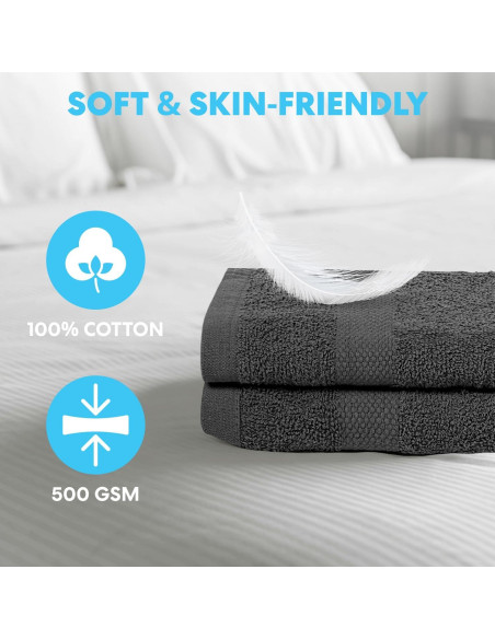 Juego de 6 Toallas de Baño SIMPLI-MAGIC 100% Algodón 61x117cm