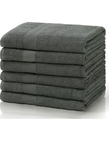 Juego de 6 Toallas de Baño SIMPLI-MAGIC 100% Algodón 61x117cm