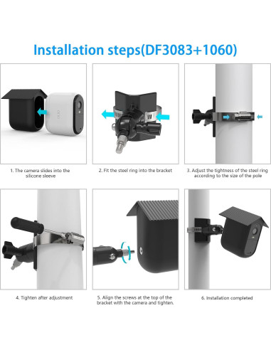 Montaje en Poste y Cubierta de Silicona OkeMeeo para Arlo XL