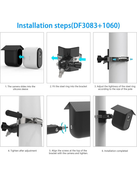 Montaje en Poste y Cubierta de Silicona OkeMeeo para Arlo XL