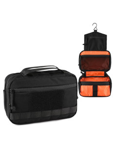 Bolsa de Aseo Táctica EDC Militar Nylon 28x18cm Negro
